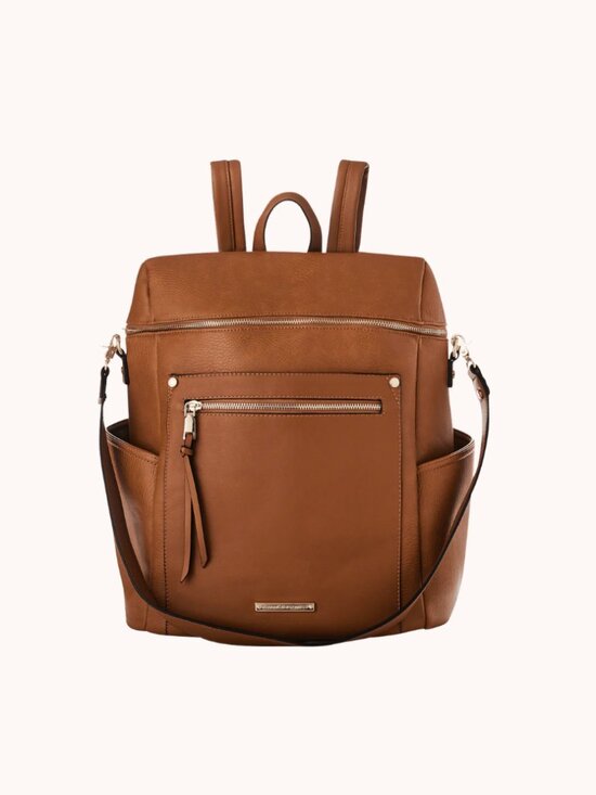 Poppy & Peonies Handbags - Poppy & Peonies Commuter Backpack in Cognac